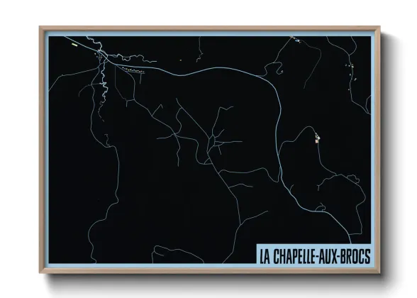 Une affiche de carte sur La Chapelle-aux-Brocs