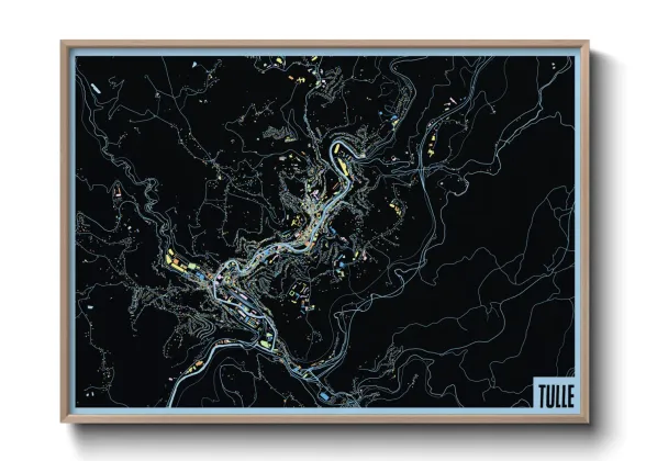 Une affiche de carte sur Tulle