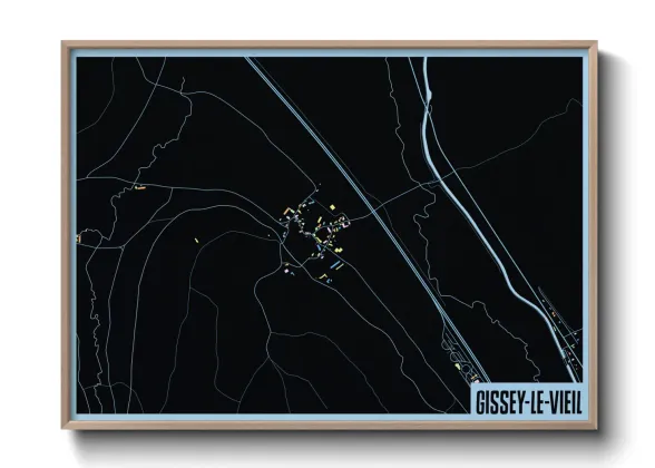 Une affiche de carte sur Gissey-le-Vieil