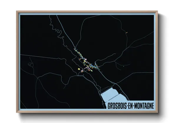 Une affiche de carte sur Grosbois-en-Montagne