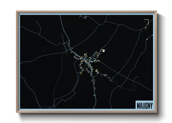 Une affiche de carte sur Maligny