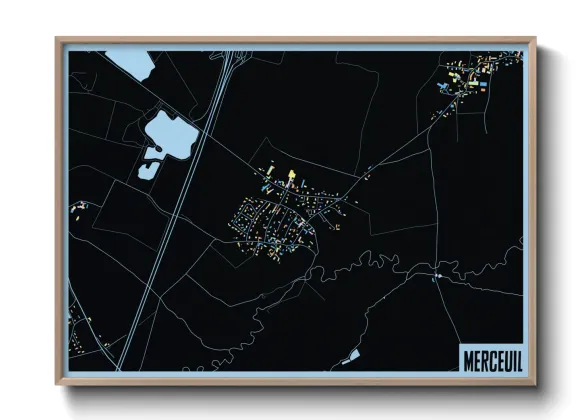 Une affiche de carte sur Merceuil