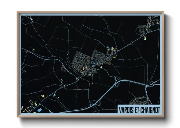 Une affiche de carte sur Varois-et-Chaignot
