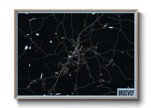 Une affiche de carte sur Brusvily