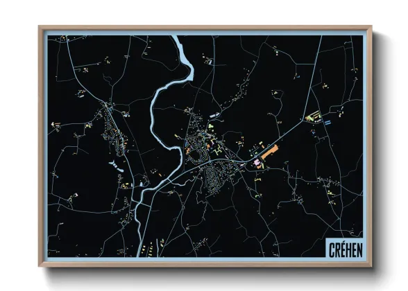 Une affiche de carte sur Créhen