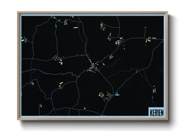 Une affiche de carte sur Kerien