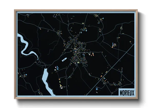 Une affiche de carte sur Morieux