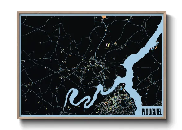 Une affiche de carte sur Plouguiel