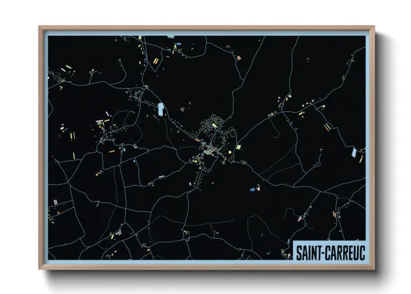 Une affiche de carte sur Saint-Carreuc