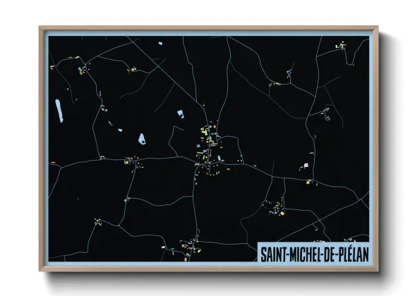 Une affiche de carte sur Saint-Michel-de-Plélan