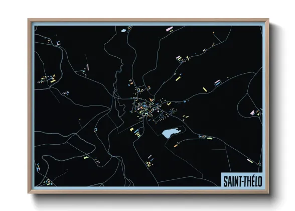Une affiche de carte sur Saint-Thélo