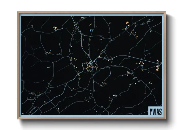 Une affiche de carte sur Yvias