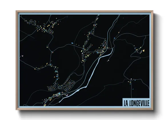 Une affiche de carte sur La Longeville