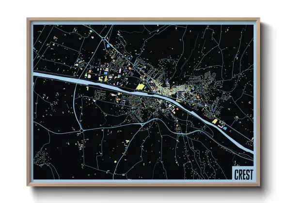 Une affiche de carte sur Crest