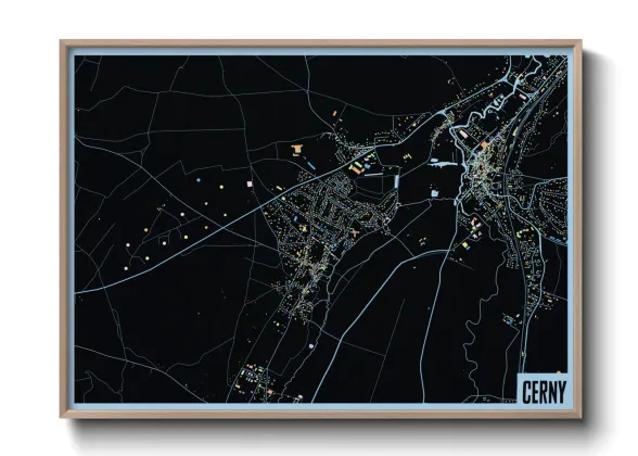 Une affiche de carte sur Cerny