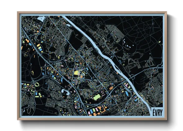 Une affiche de carte sur Évry