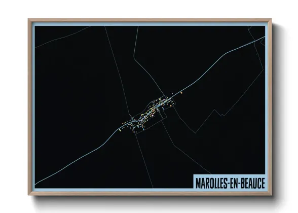 Une affiche de carte sur Marolles-en-Beauce