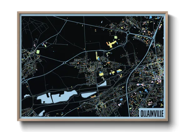 Une affiche de carte sur Ollainville