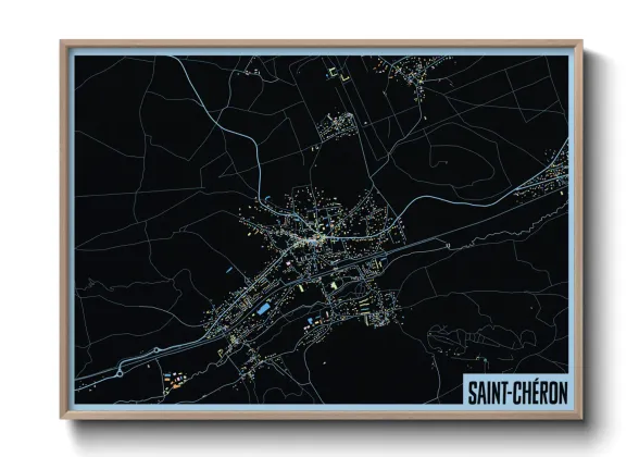 Une affiche de carte sur Saint-Chéron