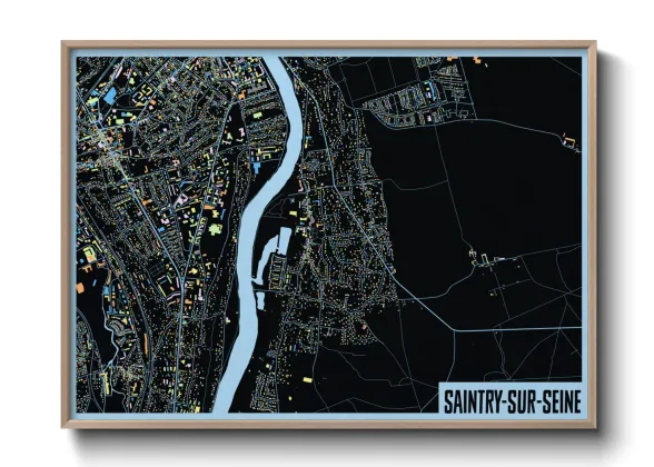 Une affiche de carte sur Saintry-sur-Seine