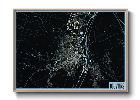 Une affiche de carte sur Louviers