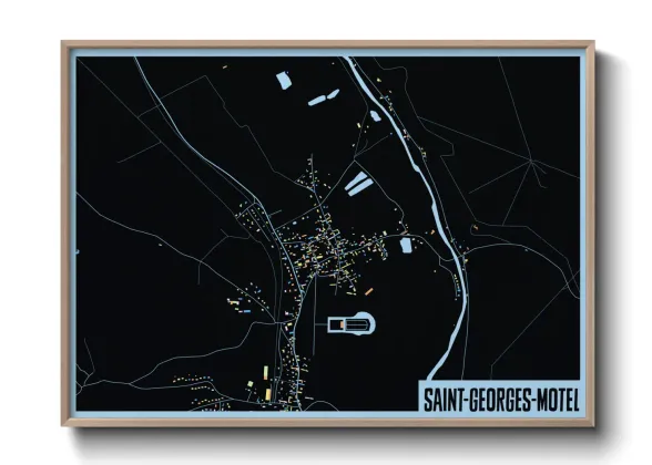 Une affiche de carte sur Saint-Georges-Motel
