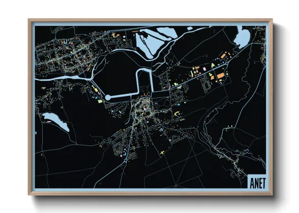 Une affiche de carte sur Anet