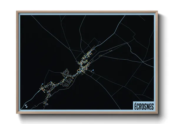 Une affiche de carte sur Écrosnes