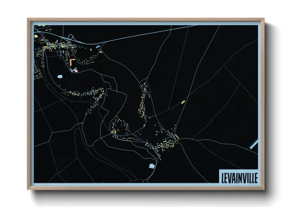 Une affiche de carte sur Levainville