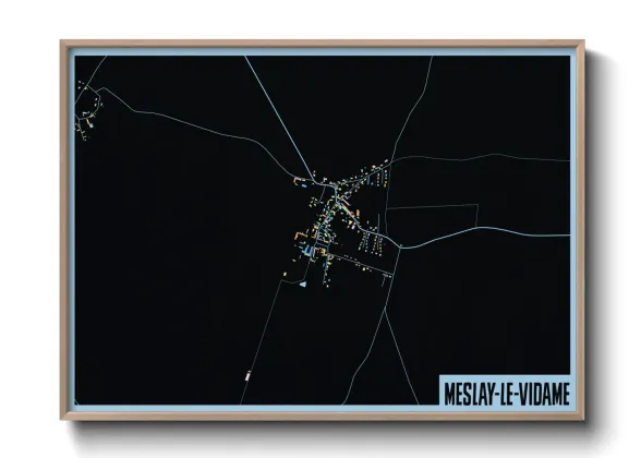 Une affiche de carte sur Meslay-le-Vidame