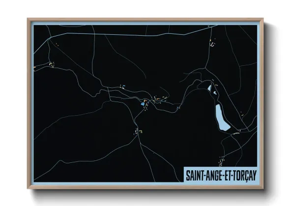 Une affiche de carte sur Saint-Ange-et-Torçay