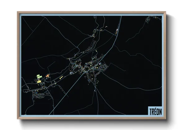 Une affiche de carte sur Tréon