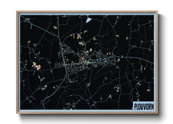 Une affiche de carte sur Plouvorn