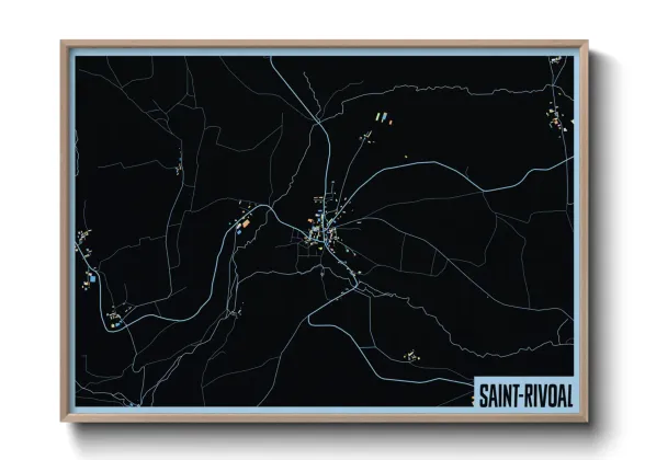 Une affiche de carte sur Saint-Rivoal