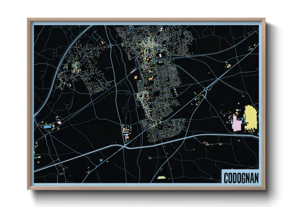 Une affiche de carte sur Codognan
