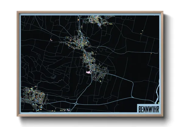 Une affiche de carte sur Bennwihr