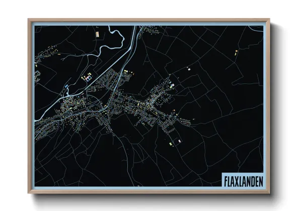 Une affiche de carte sur Flaxlanden