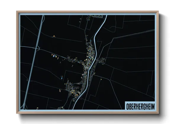 Une affiche de carte sur Oberhergheim