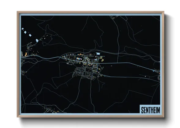 Une affiche de carte sur Sentheim