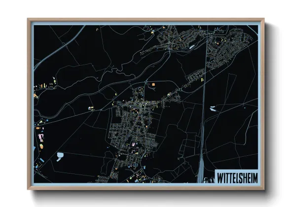 Une affiche de carte sur Wittelsheim