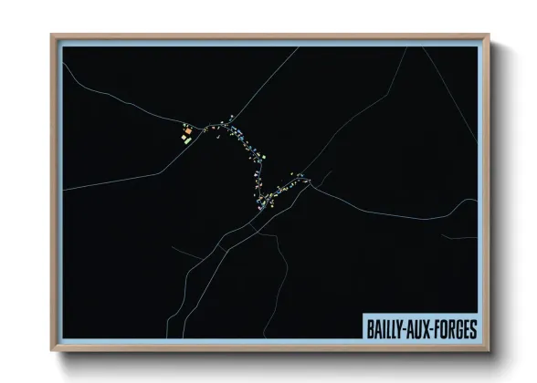 Une affiche de carte sur Bailly-aux-Forges