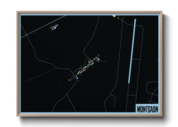 Une affiche de carte sur Montsaon