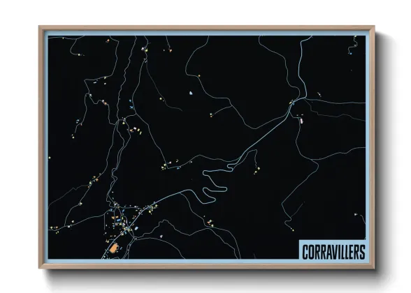 Une affiche de carte sur Corravillers