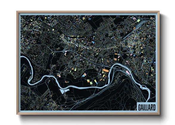 Une affiche de carte sur Gaillard