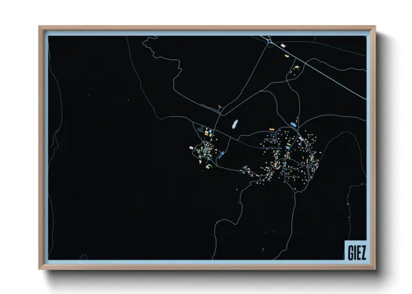 Une affiche de carte sur Giez