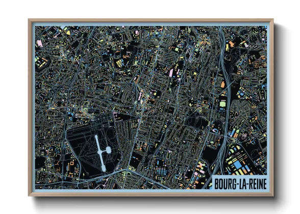 Une affiche de carte sur Bourg-la-Reine