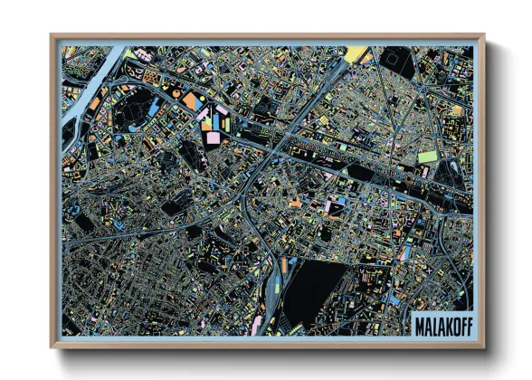Une affiche de carte sur Malakoff