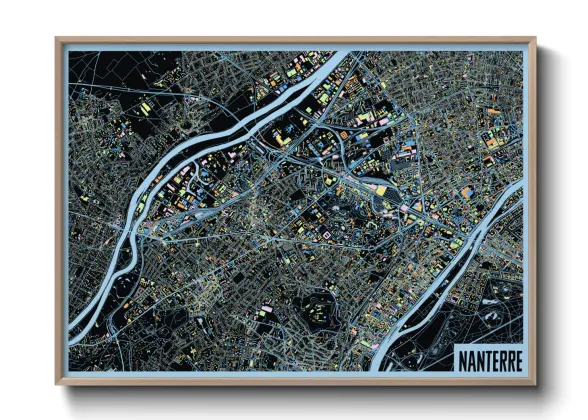 Une affiche de carte sur Nanterre