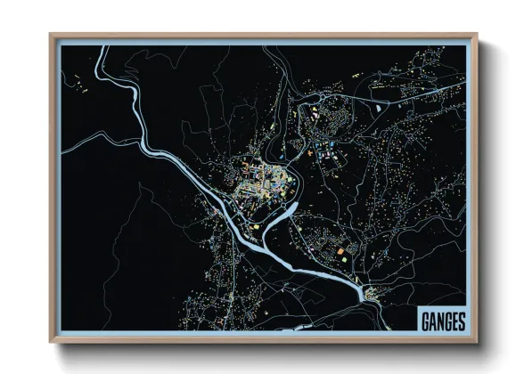 Une affiche de carte sur Ganges