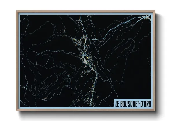Une affiche de carte sur Le Bousquet-d'Orb
